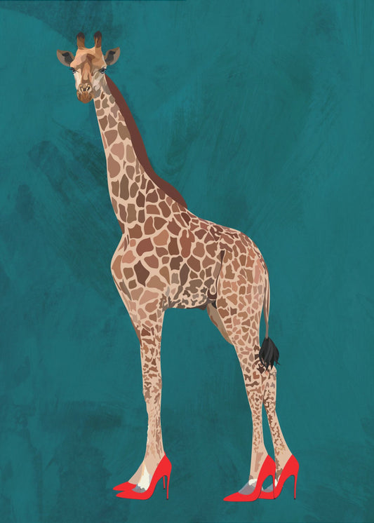 Türkise Giraffen-Heels | Canvas