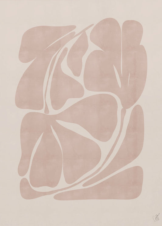Beige abstrakte Formen | Poster