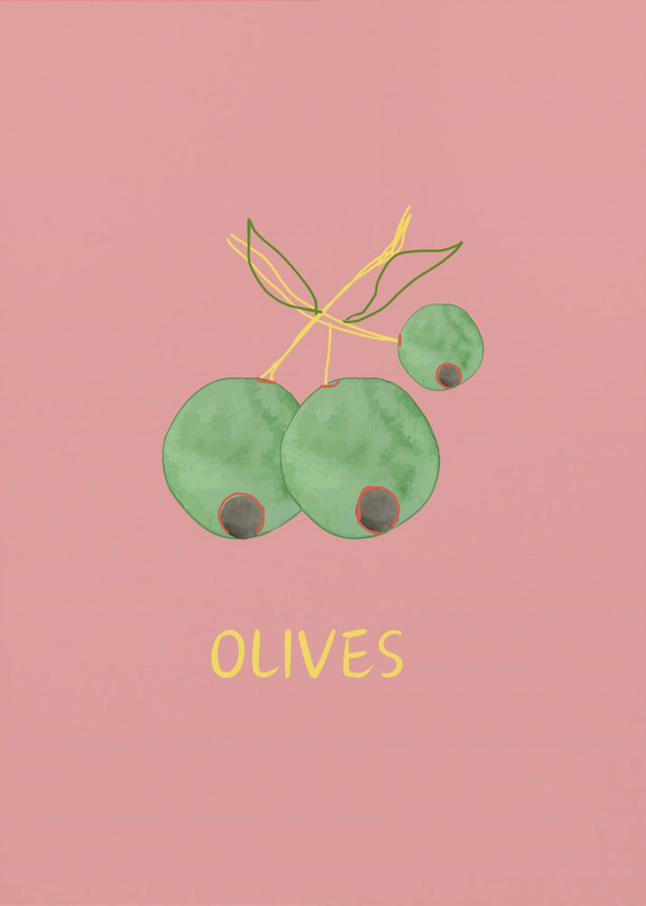 Oliven in Rosa | Leinwand