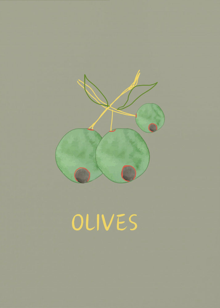Oliven in Grün | Leinwand