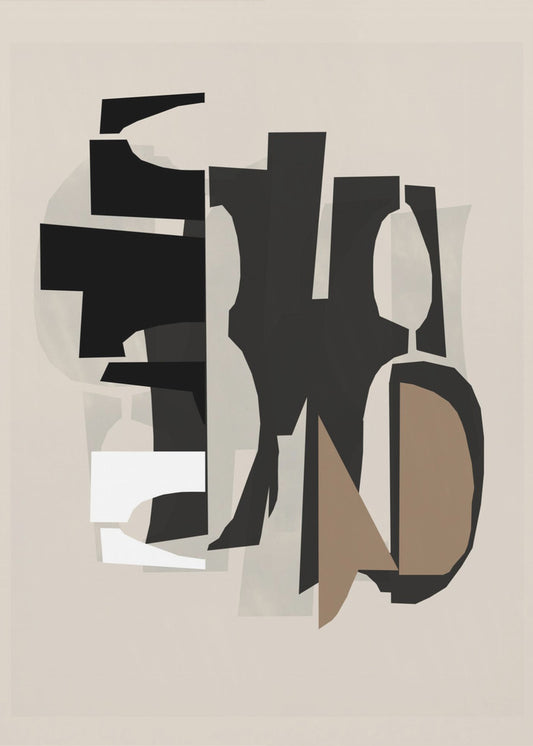 Black and White and Brown Relief 2 | Poster