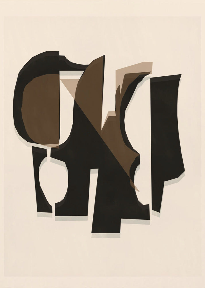 Black and White and Brown Relief 3 | Poster