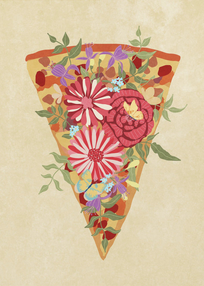 Stück Blumenpizza | Poster