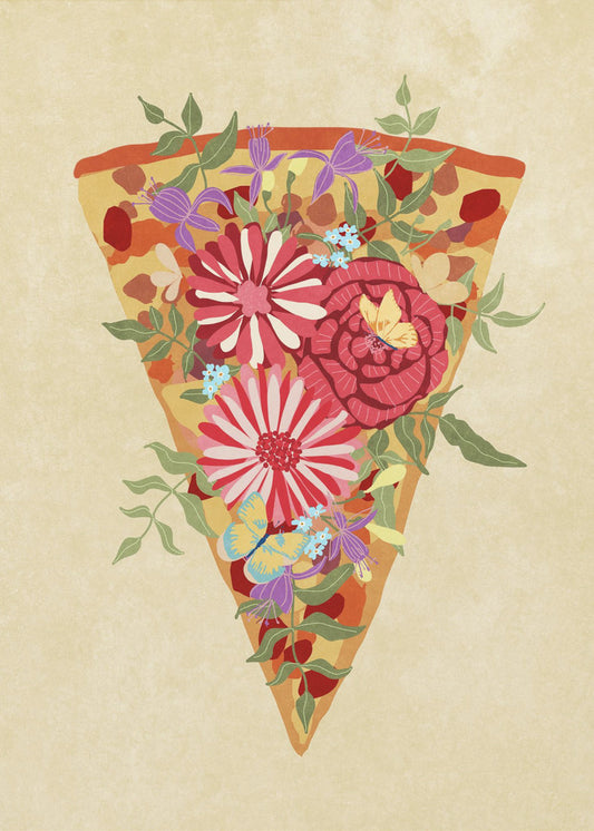 Stück Blumenpizza | Poster