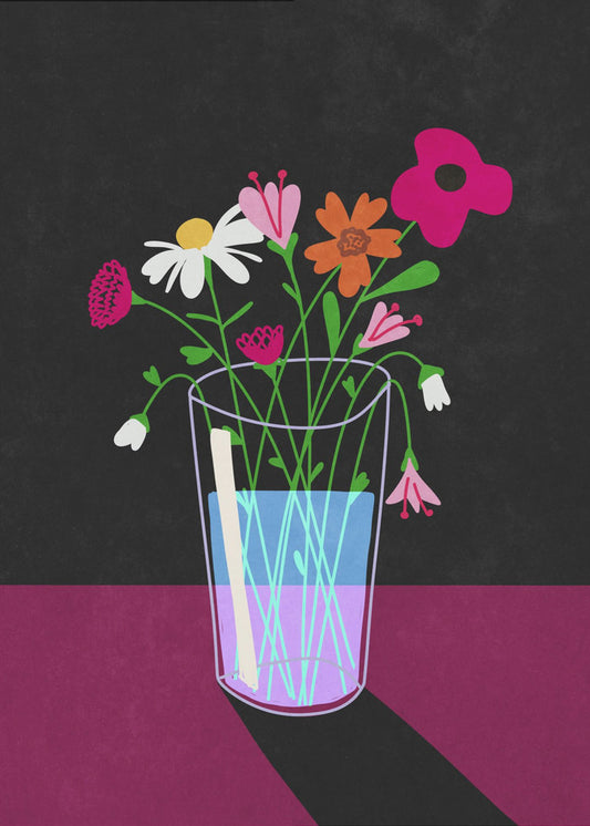 Blumen leuchten im Dunkeln | Poster