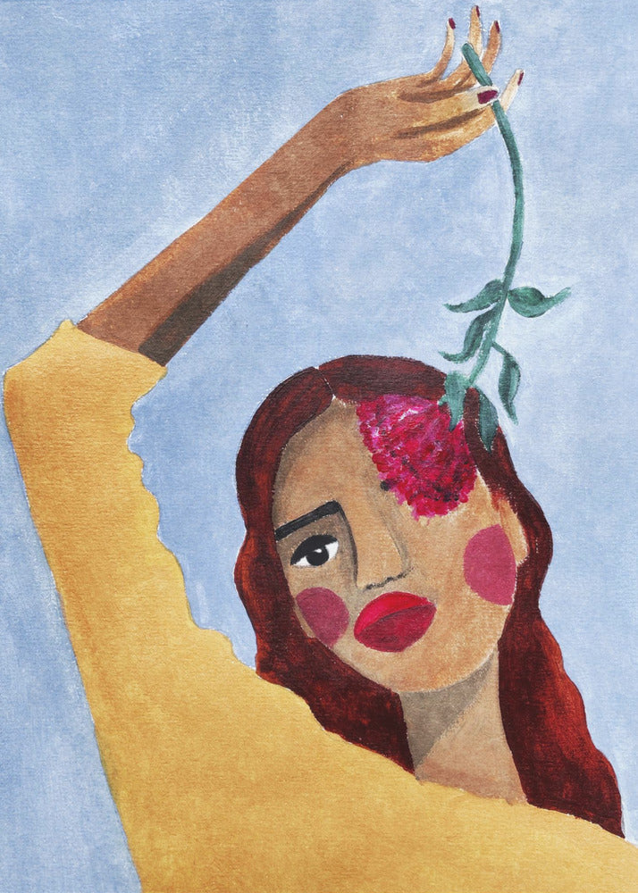 Magda mit Blume | Leinwand