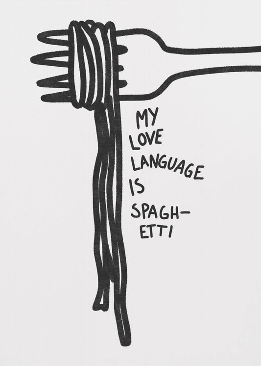 Spaghetti-Liebessprache | Leinwand