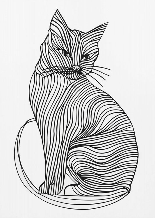 Lines art Cat | Canvas