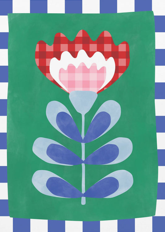 Floral Design with Bold Geometric Shapes | Canvas