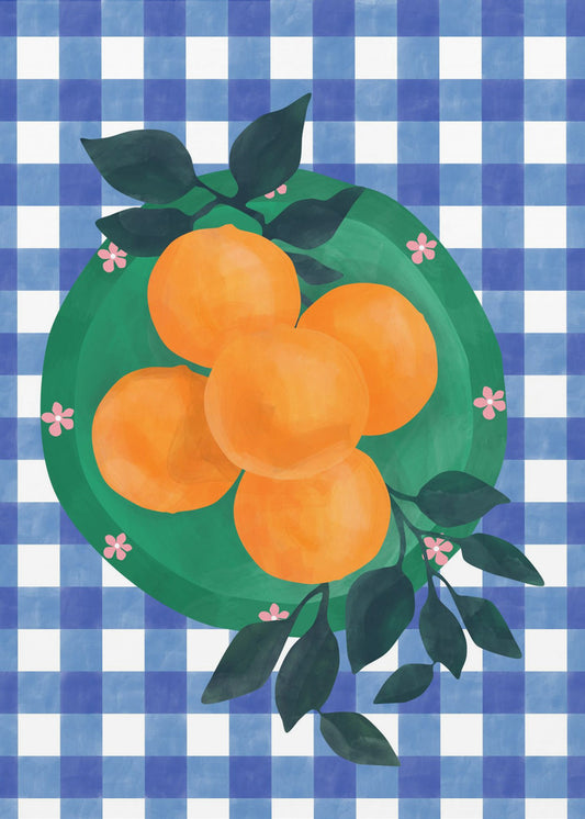 Checkered Citrus Charm | Canvas