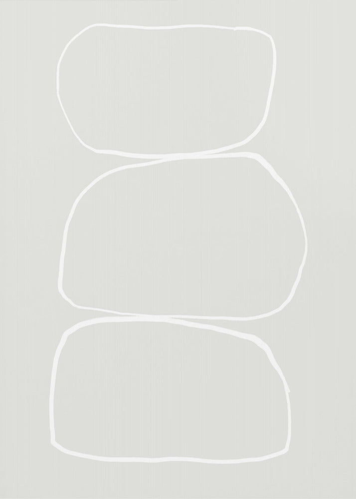Three Hand Drawn White Stones | Poster