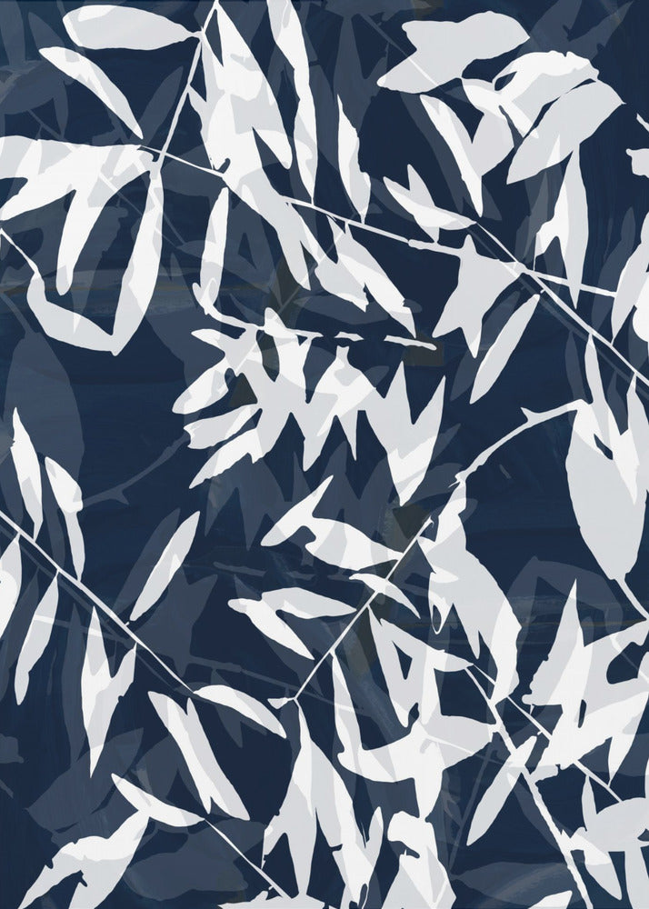 Navy White Bamboo 1 | Poster