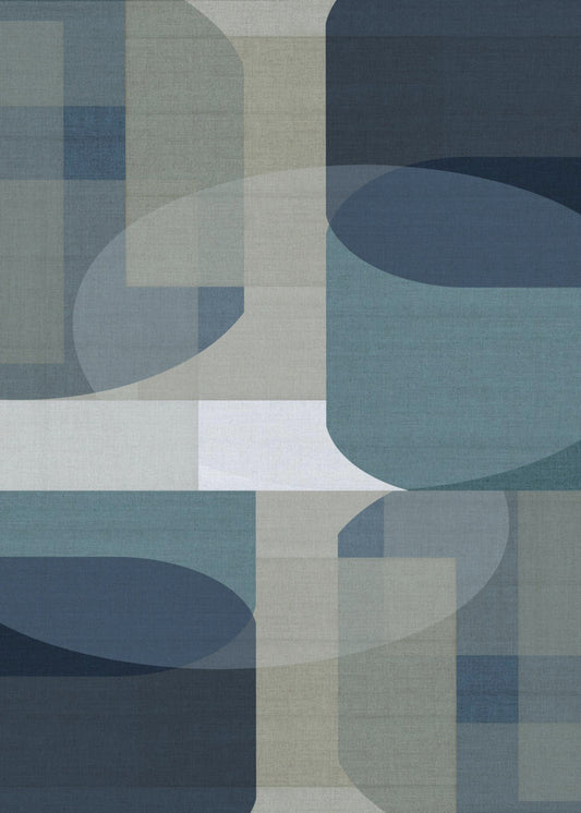 Gewebte blaue Schichten 5 | Leinwand