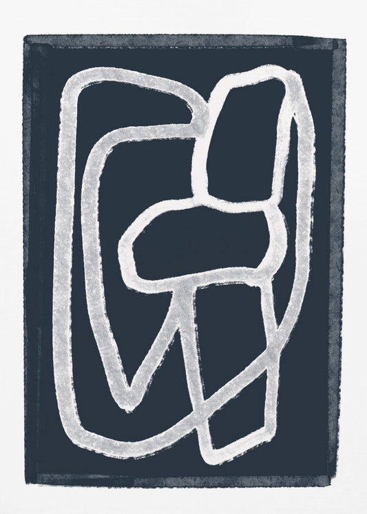Marineblaue abstrakte Linien | Leinwand