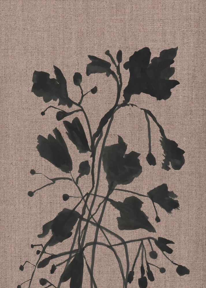 Schwarzes Blumenmuster II | Leinwand