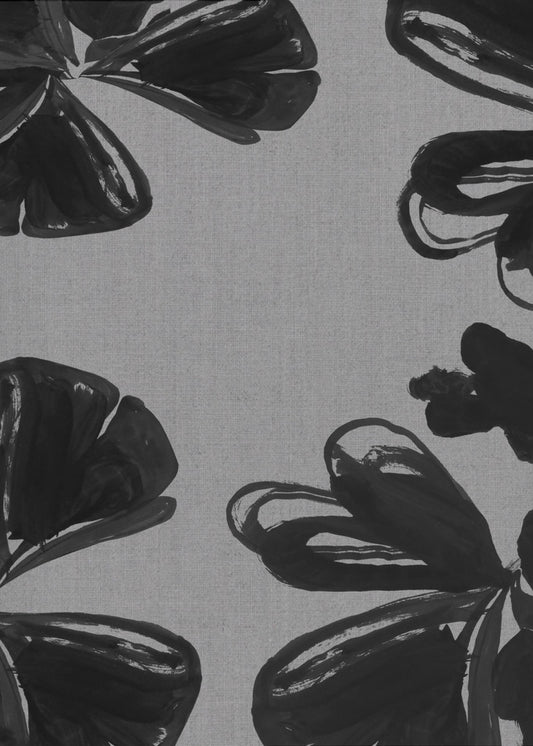 Schwarzes Blumenmuster 6 | Poster