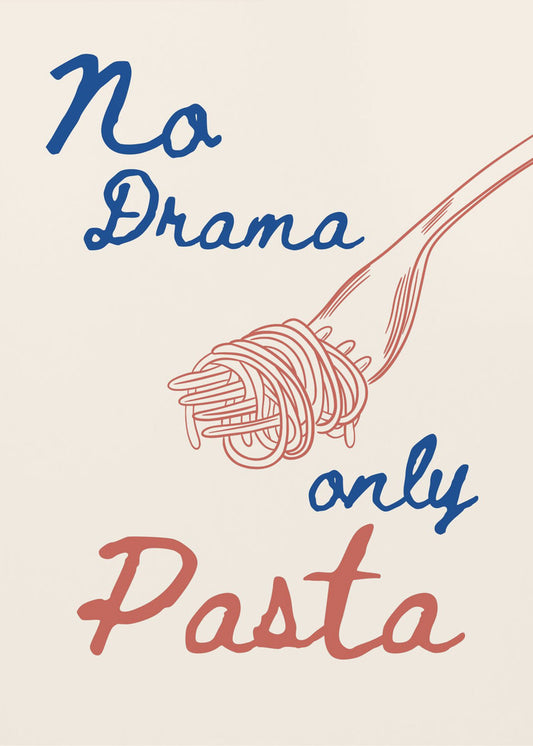 Kein Drama, nur Pasta, Illustration + Text | Leinwand