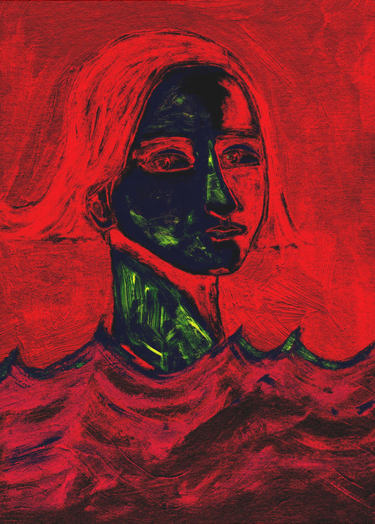 Der Schwimmer Rot | Leinwand