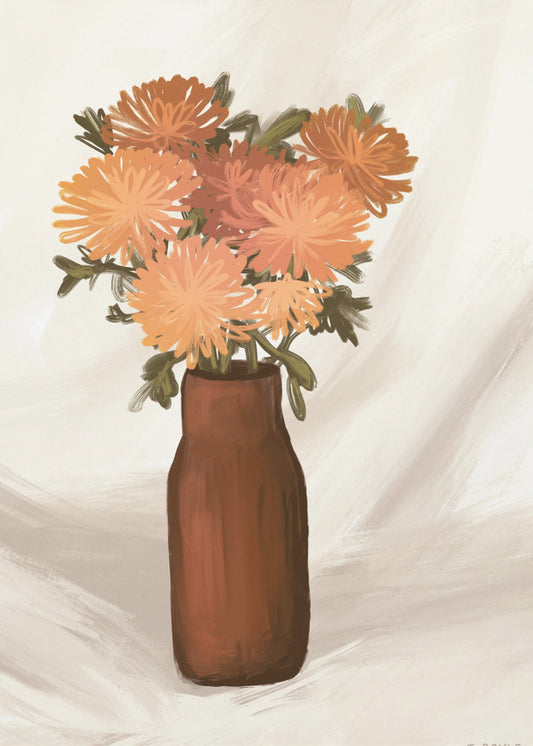 Vase of Flowers in Peach | Canvas