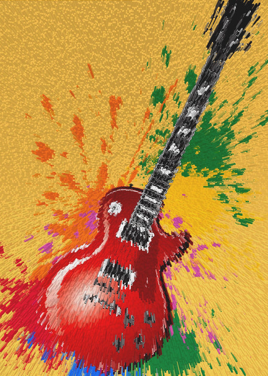 E-Gitarre Pop Art Explodierend | Leinwand