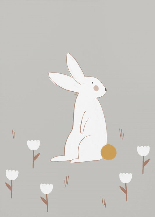 White Little Bunny | Poster