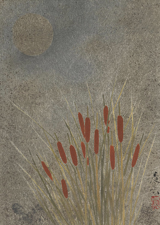 Japanisches Grasfeld bei Nacht (1807–1891) Voll | Leinwand