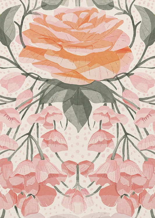 Cascading Pink Roses | Poster