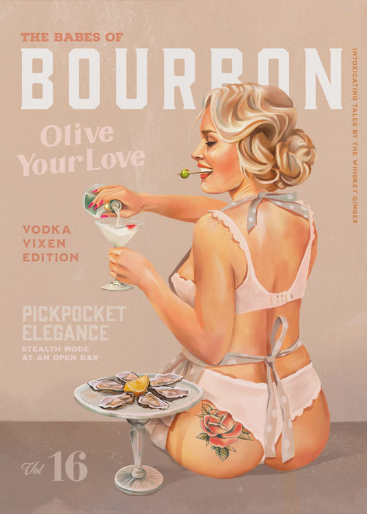 Bourbon Babe Vol 16 Vintage Vodka Martini Pin Up Girl | Canvas