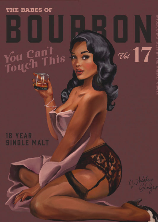 Babes of Bourbon Cant Touch This. Sexy Retro Pin Up Girl Whiskey Art | Canvas