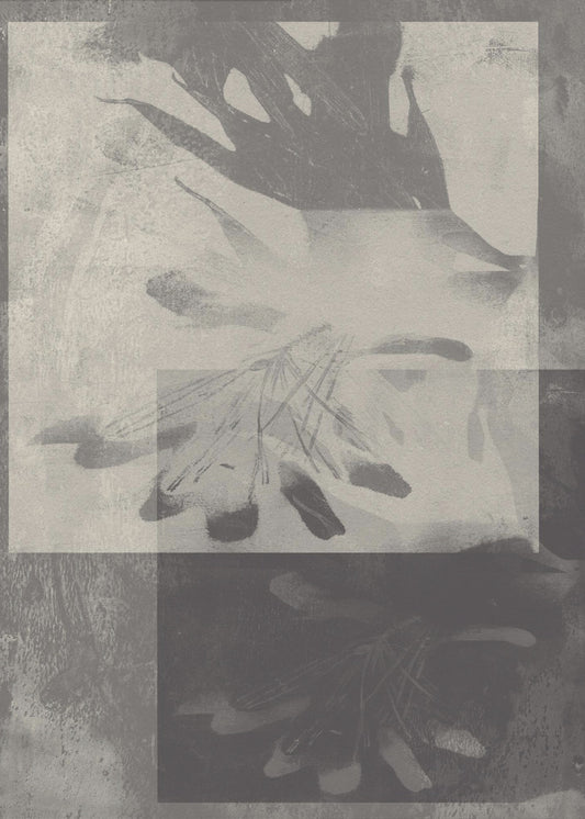 Whispering Leaves – Abstract Pattern in Taupe and White | Poster