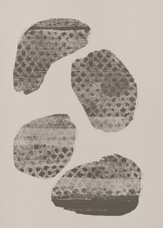 Stonescape – Abstract Organic Shapes in Taupe and Brown | Poster