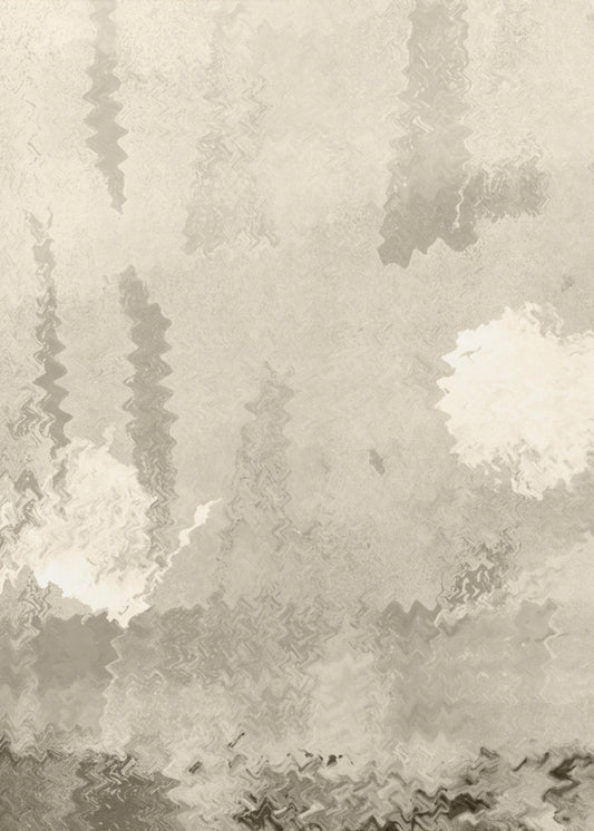 Zwei Monde. Reflexionen. Abstrakte Landschaft in neutralen Farben Nr. 1 | Leinwand