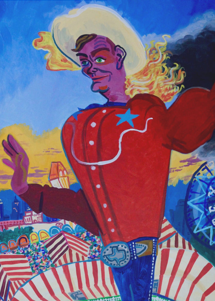 Großer Tex in Flammen | Leinwand