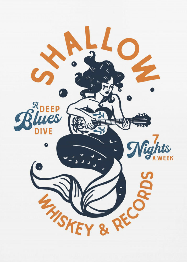 Shallow Whiskey &amp; Records Dive Bar Musik Meerjungfrau | Leinwand