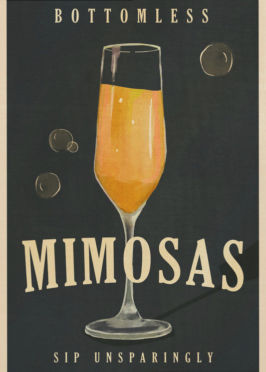 Bottomless Mimosas Art Deco Cocktail Bar Art | Canvas
