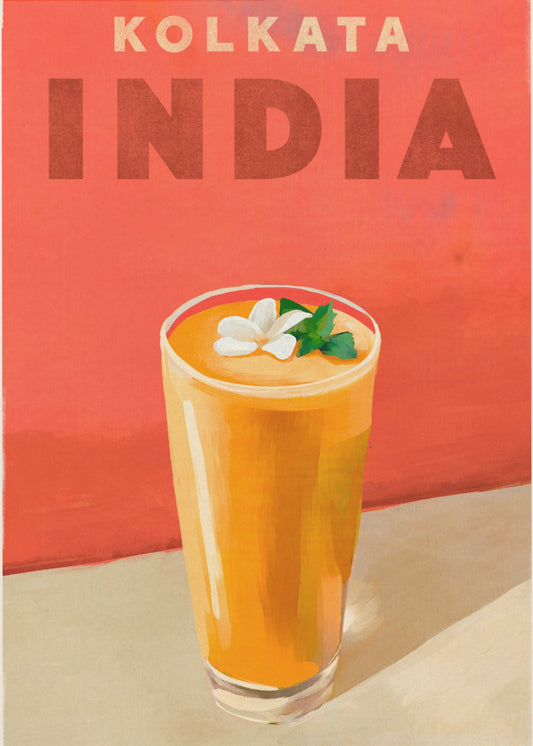 Travel Poster Cocktail Kolkata India | Canvas
