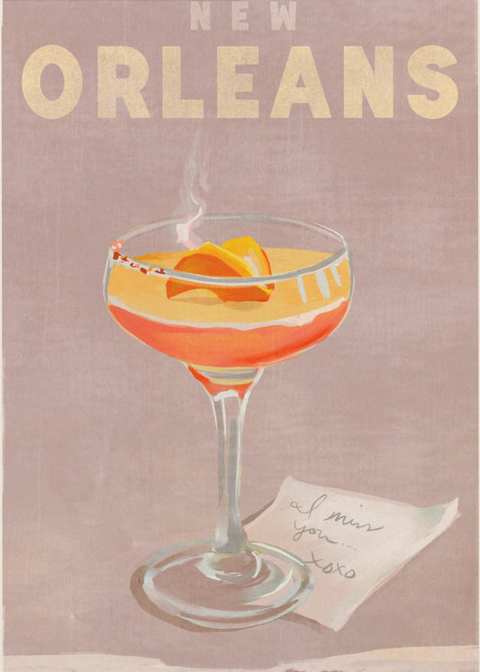 New Orleans Cocktail Travel Poster | Canvas