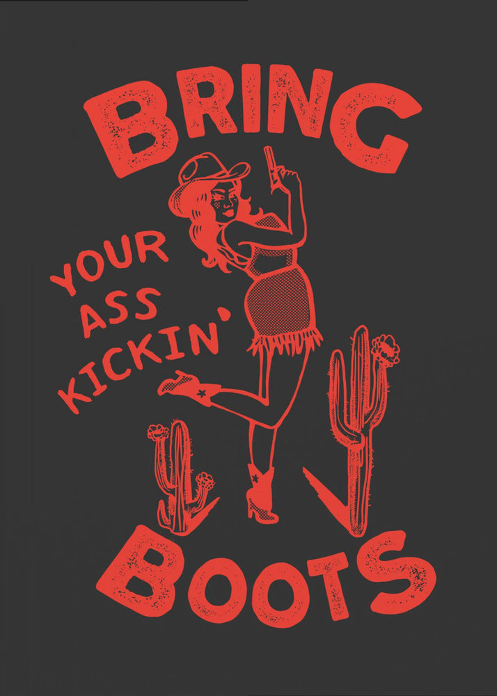 Arschtretende Stiefel Lustiges Western Cowgirl | Poster