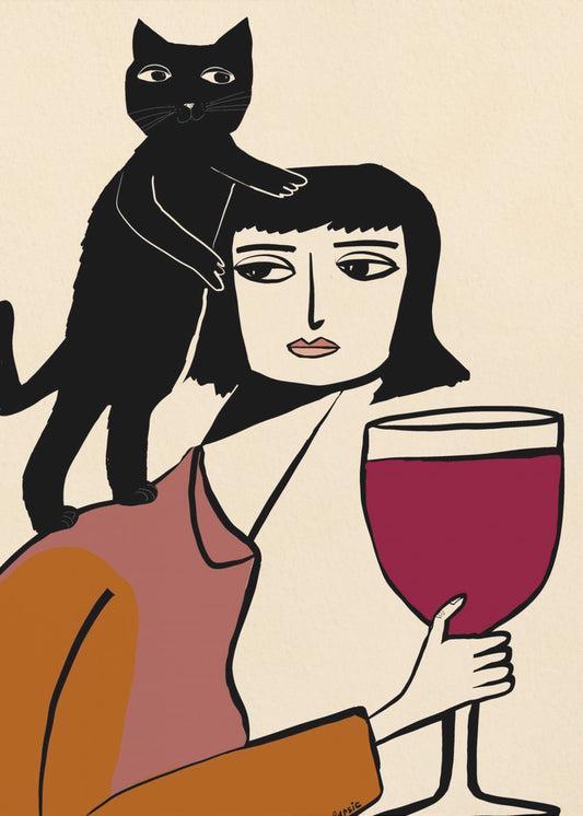 Wein- und Katzenliebhaber | Poster