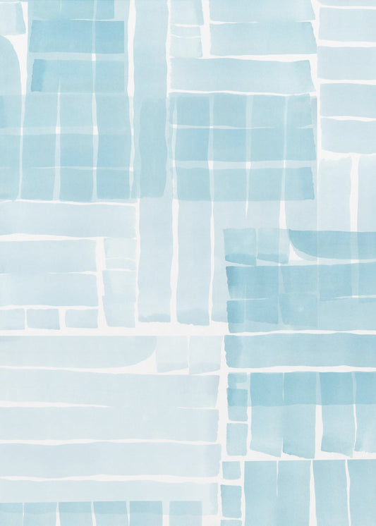 Hellblaues Aquarell-Gitter 2 | Leinwand