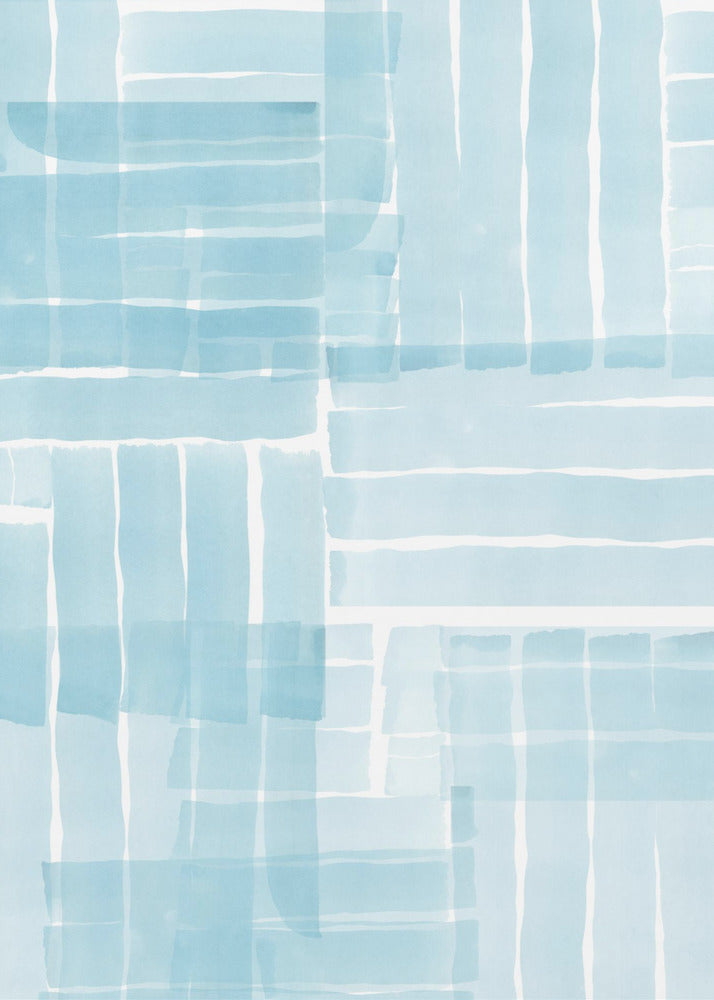 Hellblaues Aquarell-Gitter 1 | Poster