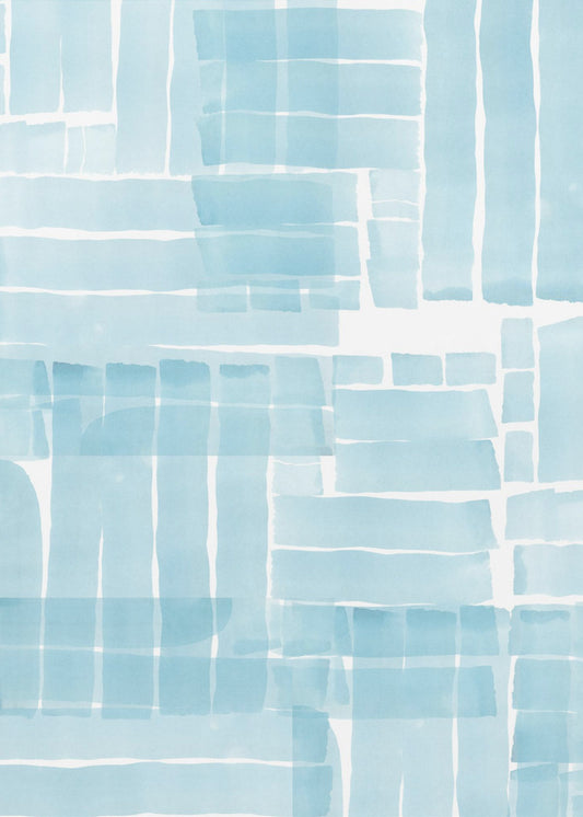 Hellblaues Aquarell-Gitter 3 | Leinwand