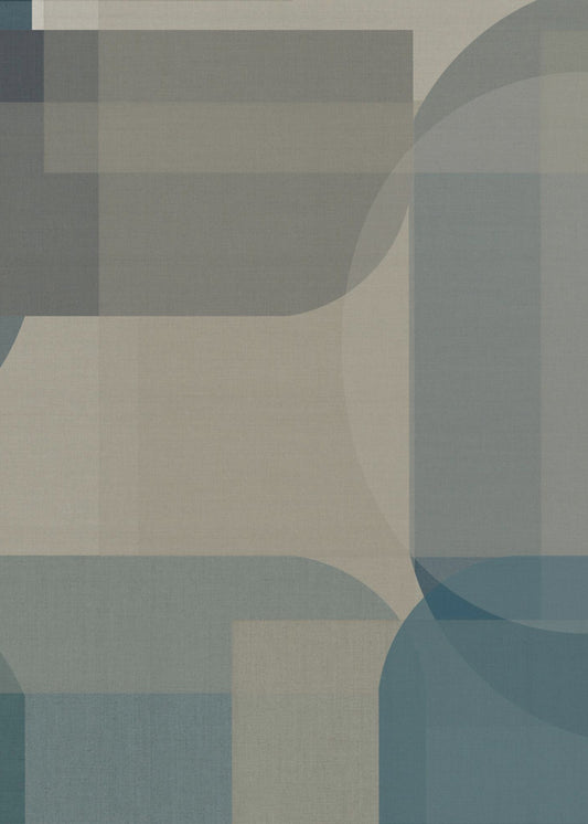 Gewebte blaue und neutrale abstrakte Schichten 1 | Leinwand