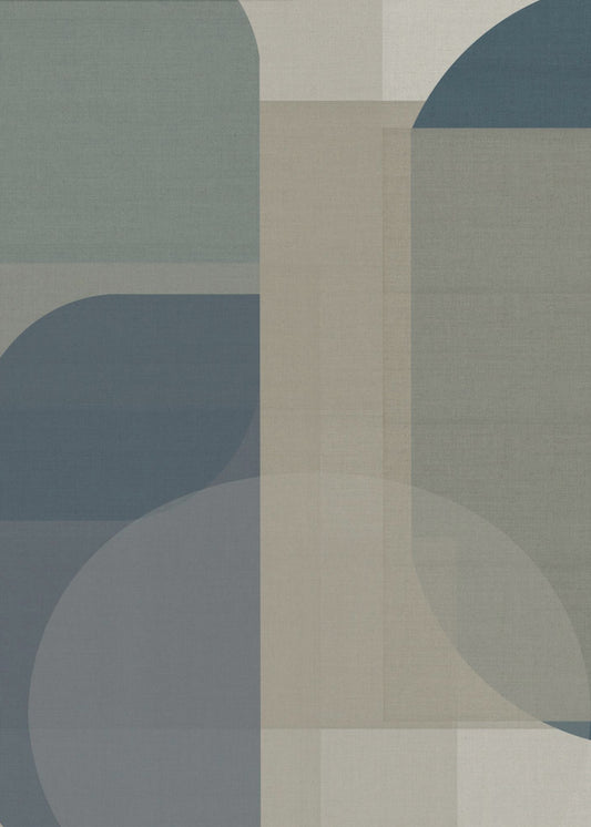 Gewebte blaue und neutrale abstrakte Schichten 2 | Leinwand