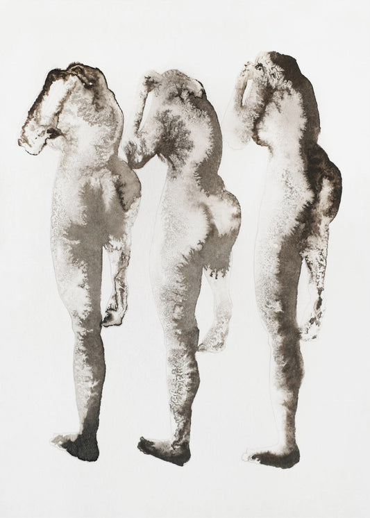 Figurenstudie 3x (nach Muybridge) | Leinwand