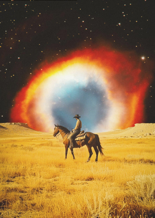 Nebel Cowboy | Leinwand