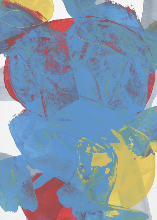 Abstract Blue Red Yellow Shapes 1 | Poster