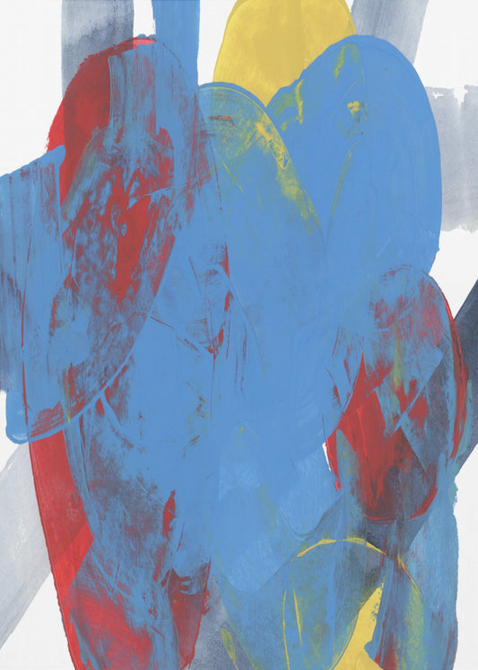 Abstract Blue Red Yellow Shapes 3 | Poster