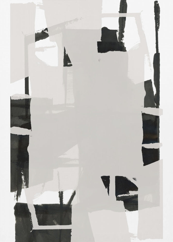Abstrakte Komposition in Schwarzweiß Nr. 6 | Poster