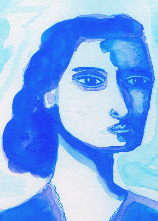The deep thinker blue | Canvas
